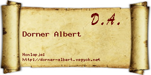 Dorner Albert névjegykártya