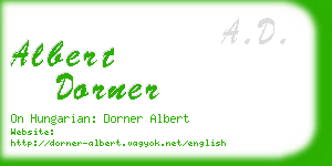 albert dorner business card